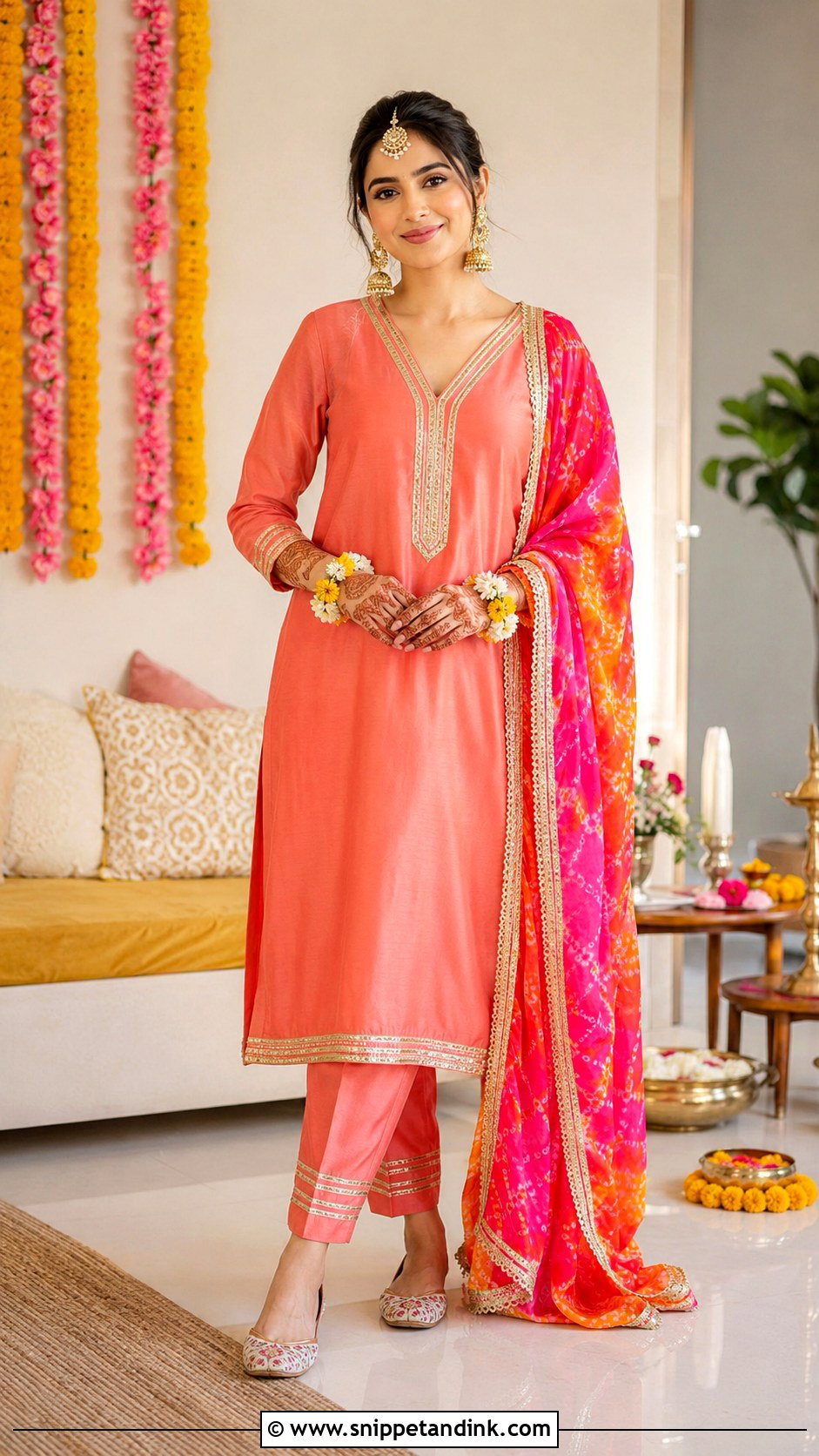 Simple Mehendi Kurta Set - Snippet and Ink - 25 Mehendi Outfit Ideas for Bride