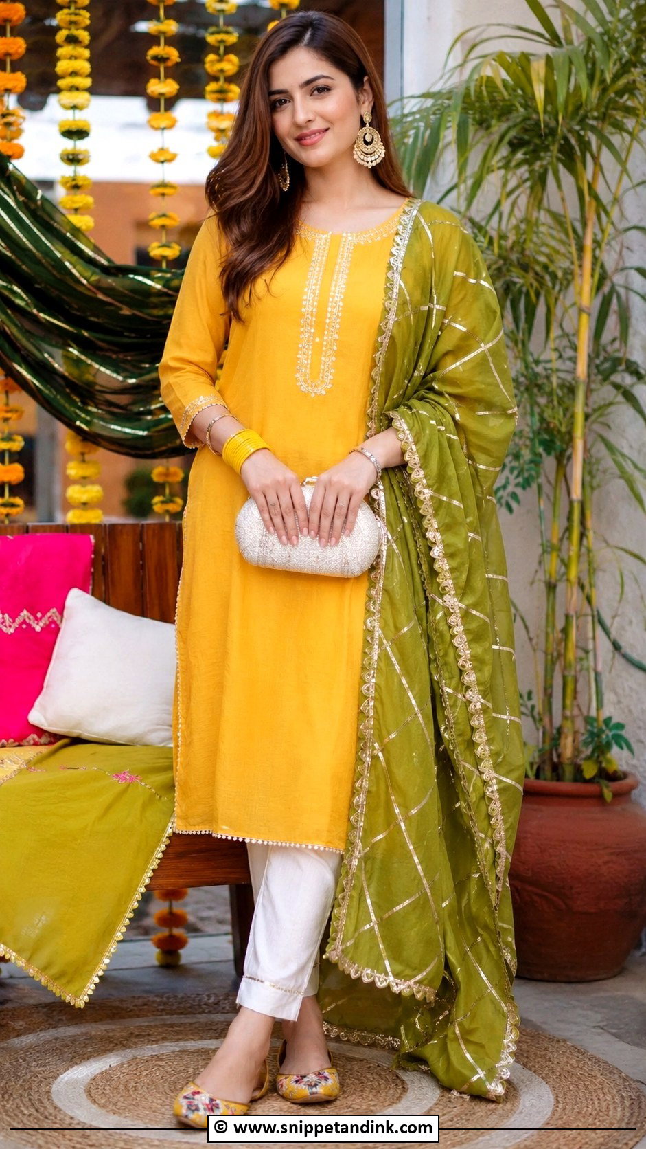 Simple Mehndi Dress - Snippet and Ink - 30 Pakistani Mehndi Dresses