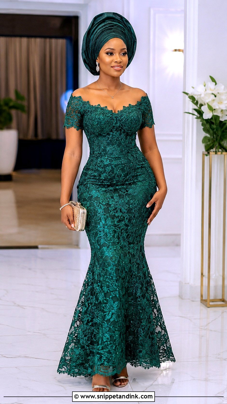 Simple Mermaid Aso Ebi Lace Gown - Snippet and Ink - 25 Simple Aso Ebi Lace Gown Styles