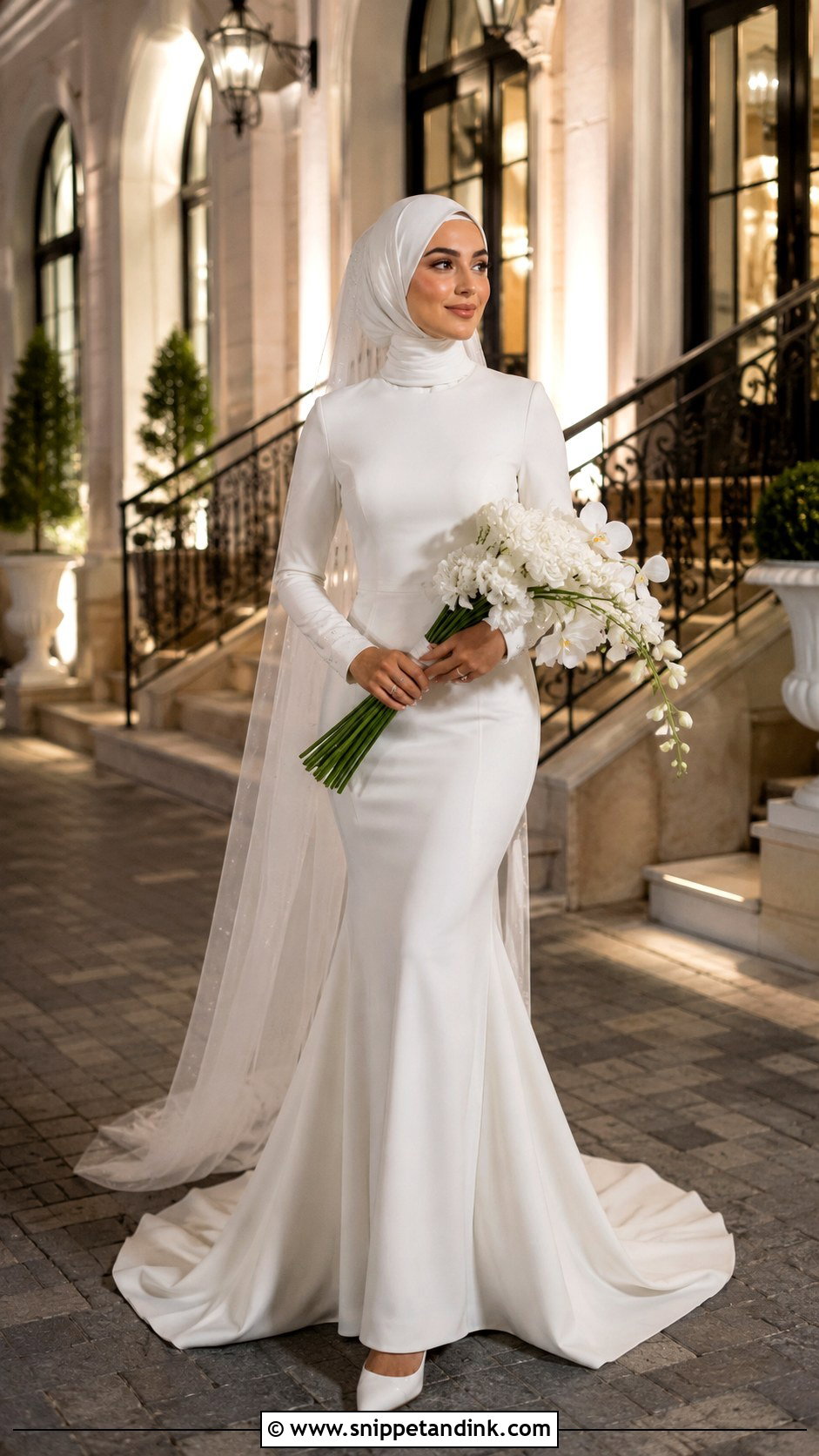Simple Mermaid Hijab Wedding Dress - Snippet and Ink - 25 Simple Hijab Wedding Dresses