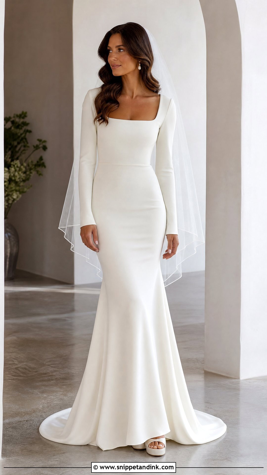 Simple Mermaid Long Sleeve Wedding Dress - Snippet and Ink - 20 Wedding Dresses Simple Long Sleeve
