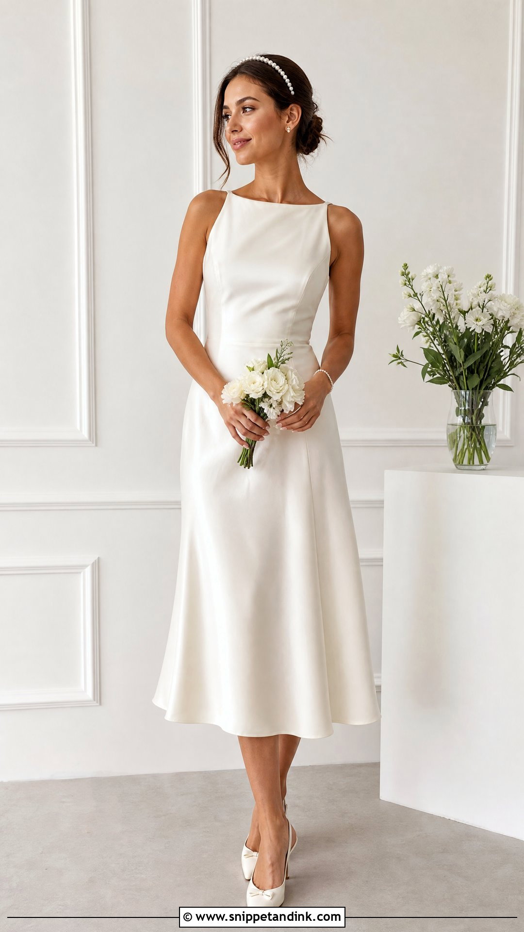 Simple Midi Wedding Dress - Snippet and Ink - 25 Basic Wedding Dresses
