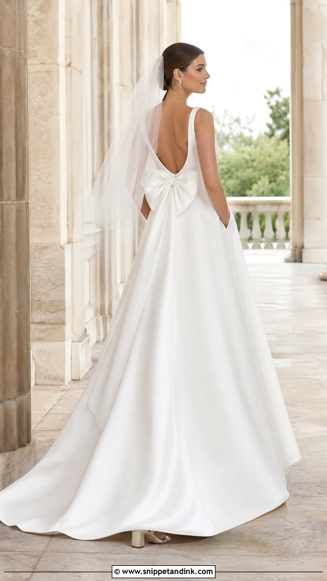 Simple Mikado A Line Wedding Dress With Bow Back - Snippet and Ink - 25 Simple a Line Wedding Dress Ideas