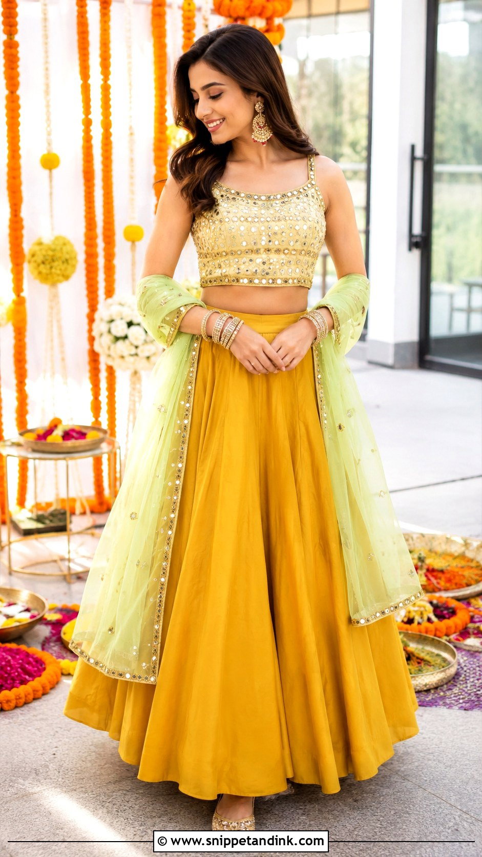 Simple Mirror Work Wedding Blouse Design - Snippet and Ink - 25 Simple Wedding Blouse Designs