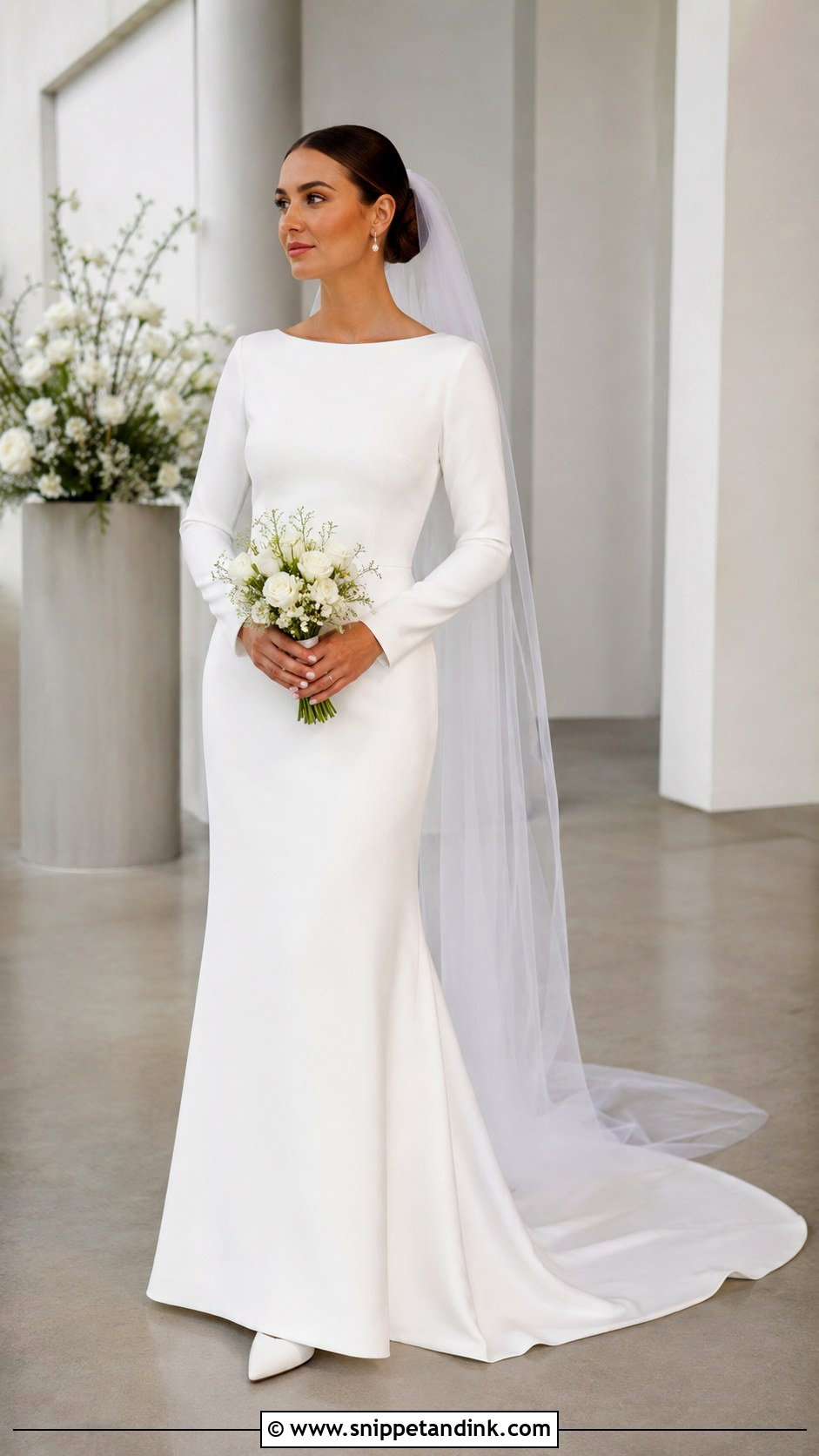 Simple Modest Wedding Dress With Sleeves - Snippet and Ink - 30 Modest Wedding Dresses with Sleeves