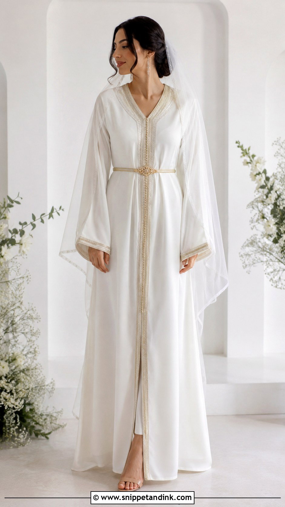 Simple Moroccan Caftan Wedding Dress - Snippet and Ink - 30 Moroccan Wedding Dress Ideas