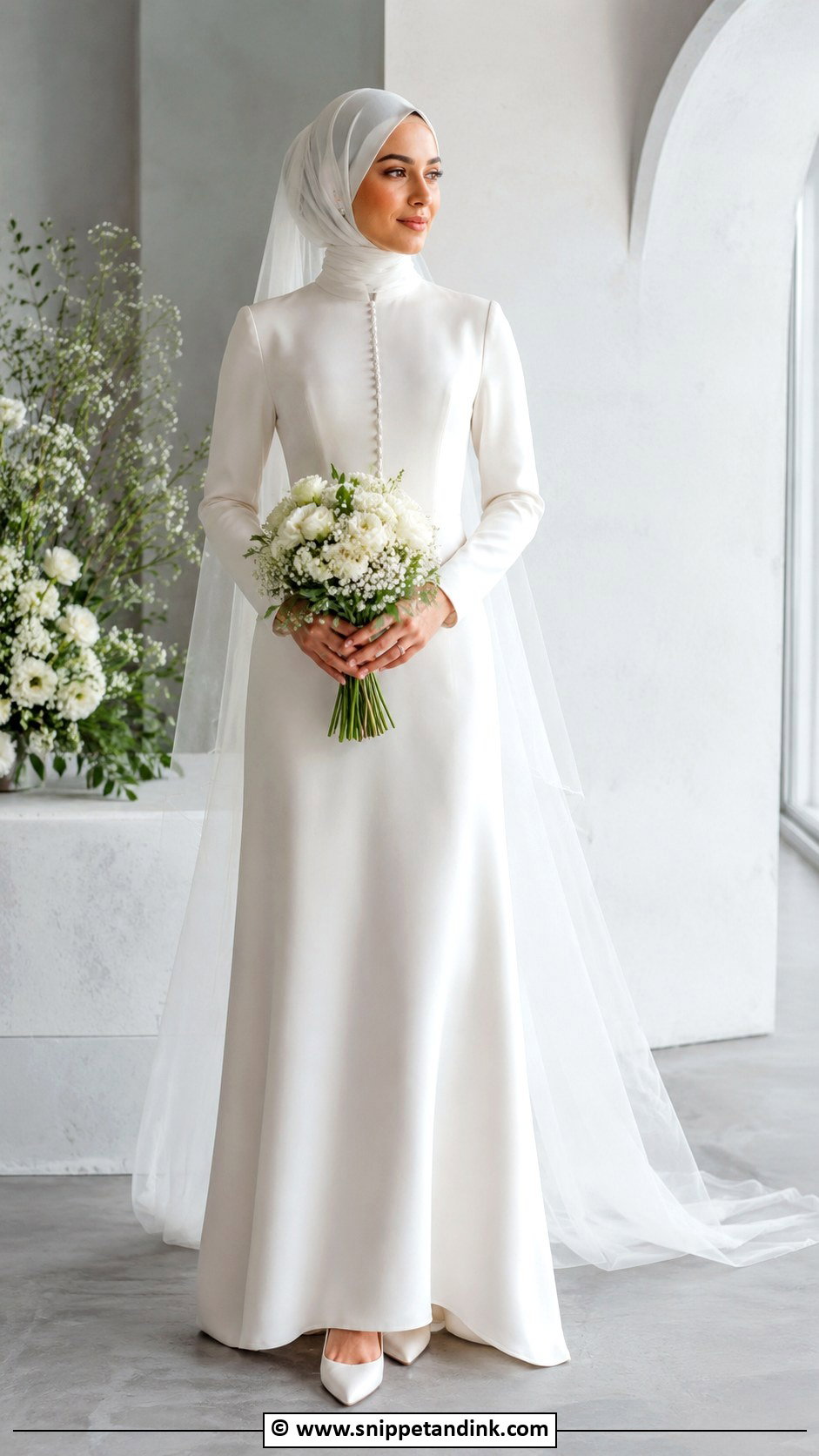 Simple Muslim Bridal Dress - Snippet and Ink - 30 Muslim Bridal Ideas