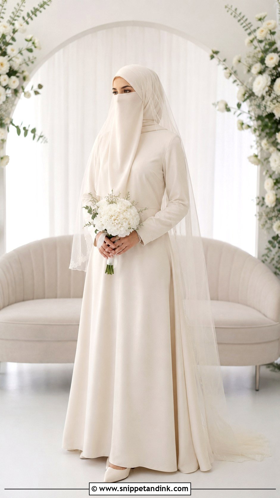 Simple Nikah Niqab Bride Outfit - Snippet and Ink - 30 Niqab Bride Ideas