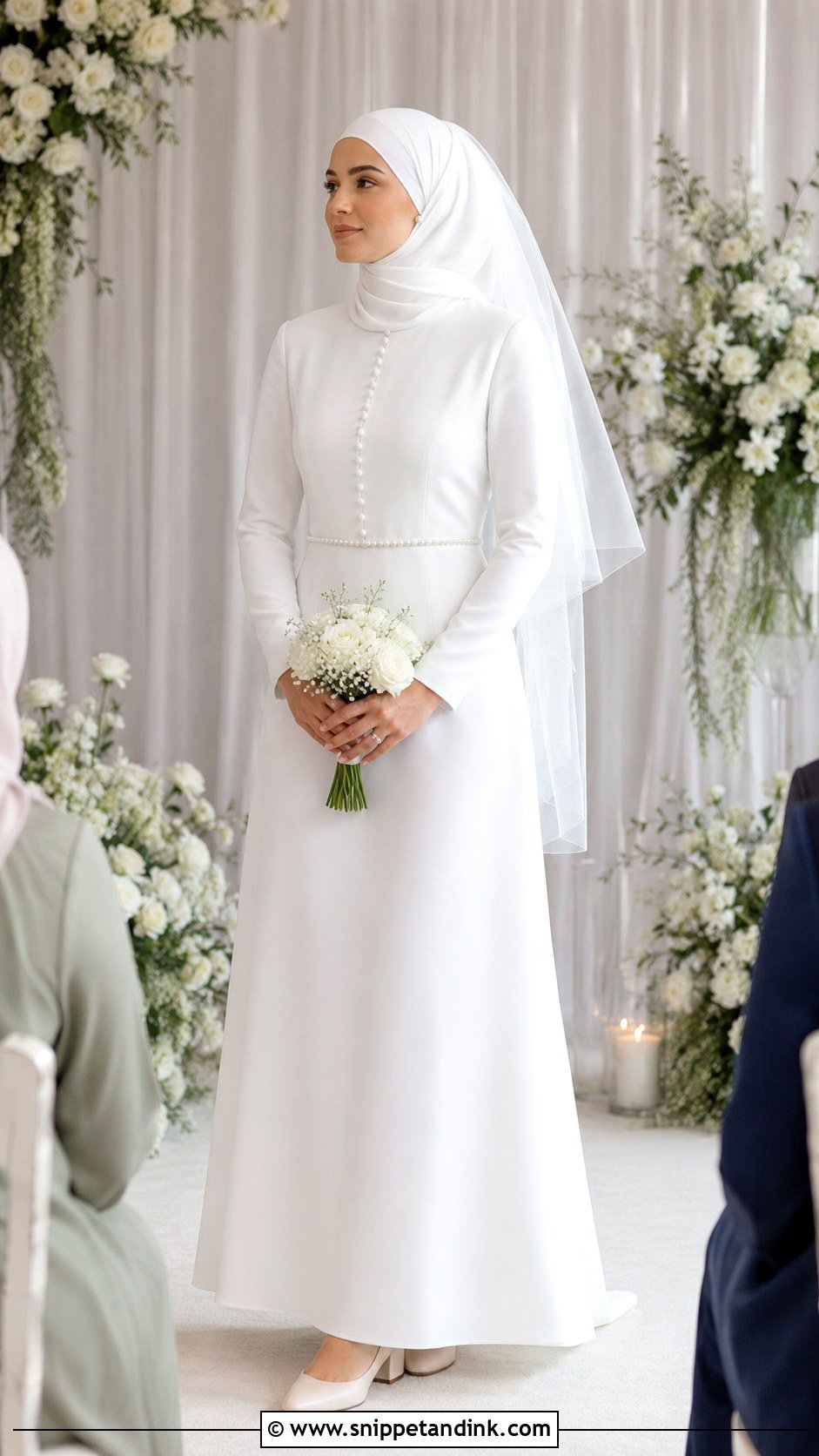 Simple Nikah Wedding Dress with Hijab - Snippet and Ink - 20 Wedding Dress with Hijab Ideas