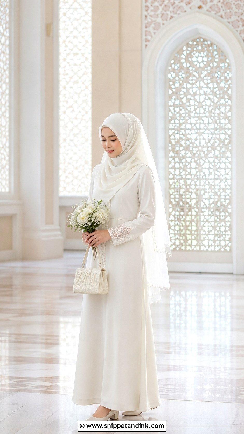 Simple Nikah Wedding Hijab Outfit - Snippet and Ink - 20 Hijab in Wedding Ideas