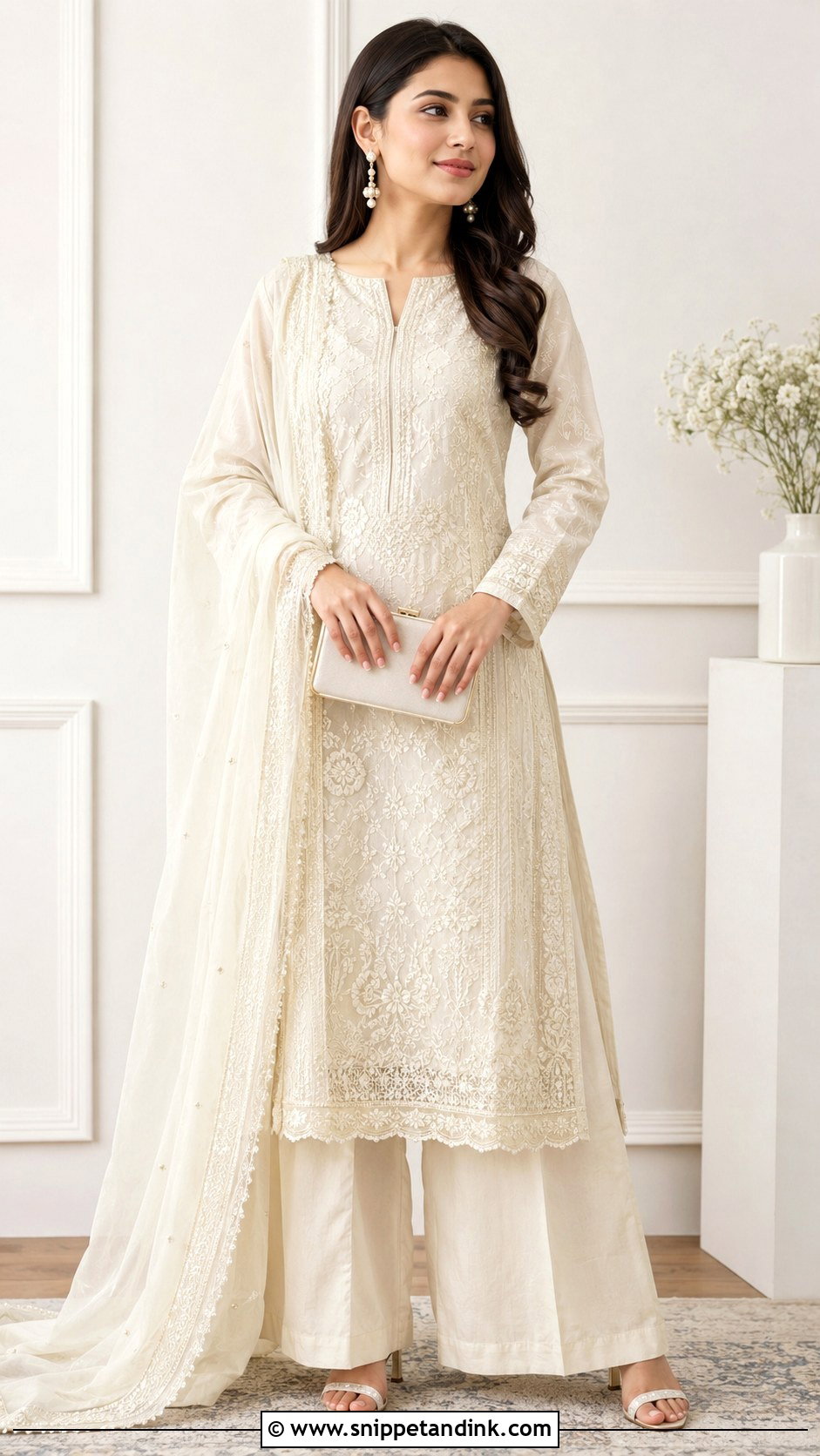 Simple Nikkah Kurta With Palazzo Pants - Snippet and Ink - 25 Simple Nikkah Dress Ideas