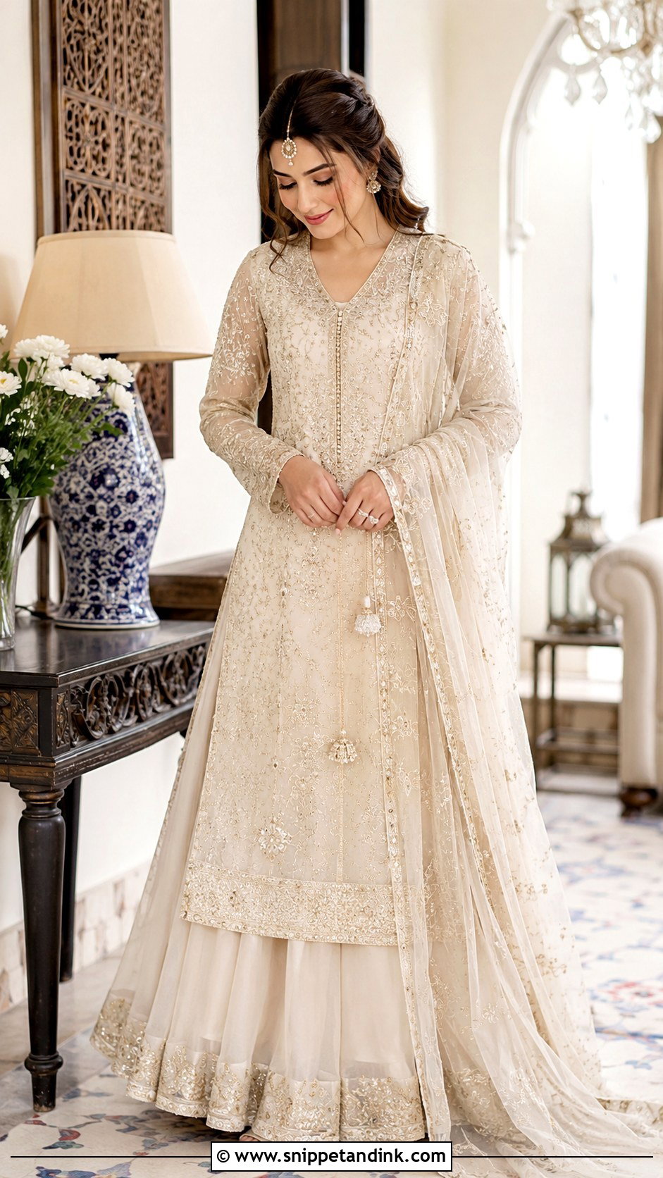 Simple Nikkah Lehenga With Long Kameez - Snippet and Ink - 25 Simple Nikkah Dress Ideas