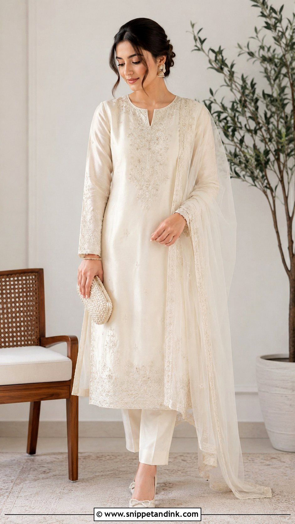 Simple Nikkah Suit With Straight Pants - Snippet and Ink - 25 Simple Nikkah Dress Ideas