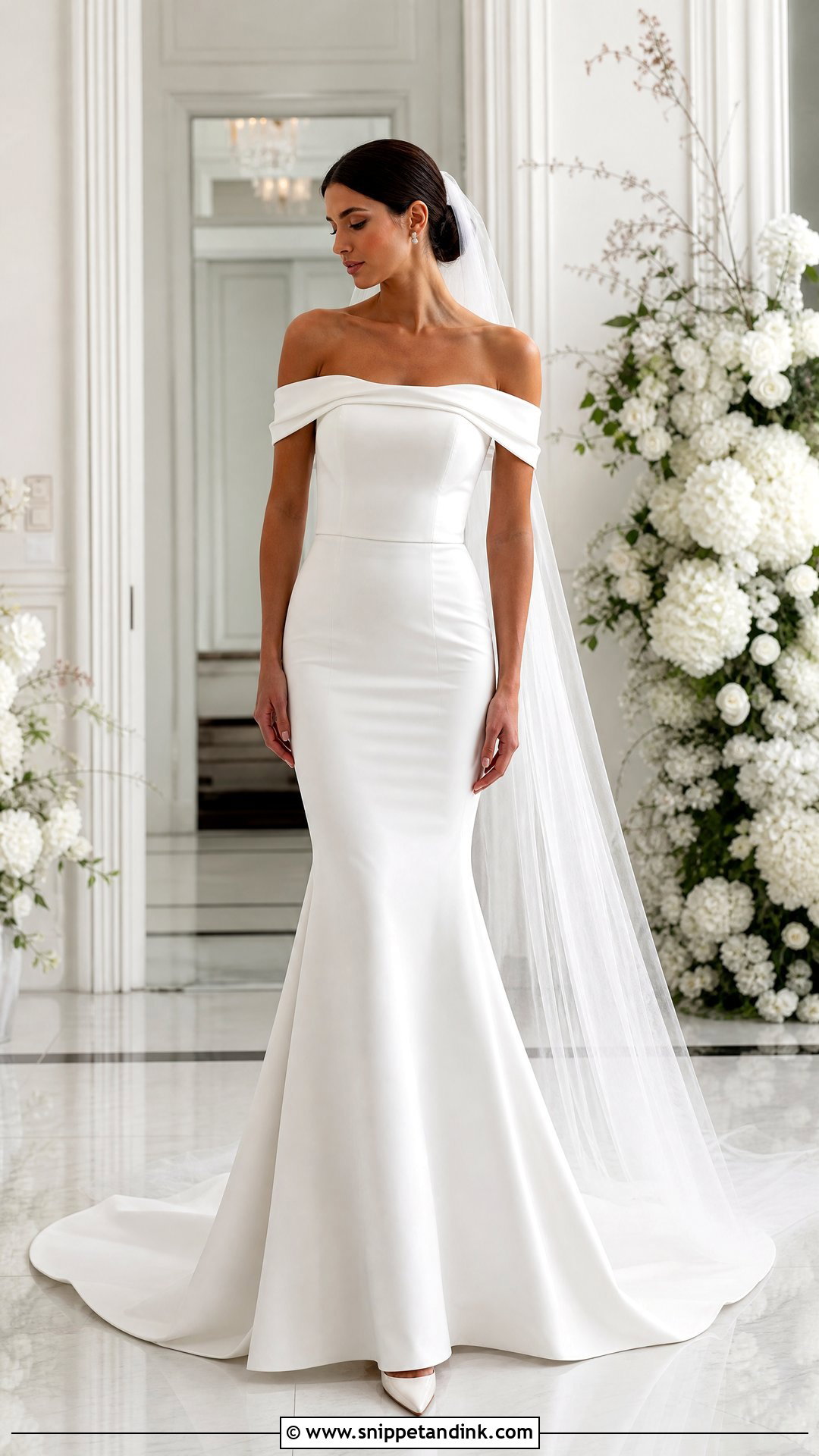 Simple Off Shoulder Mermaid Wedding Dress - Snippet and Ink - 20 Simple Off Shoulder Wedding Dress Ideas