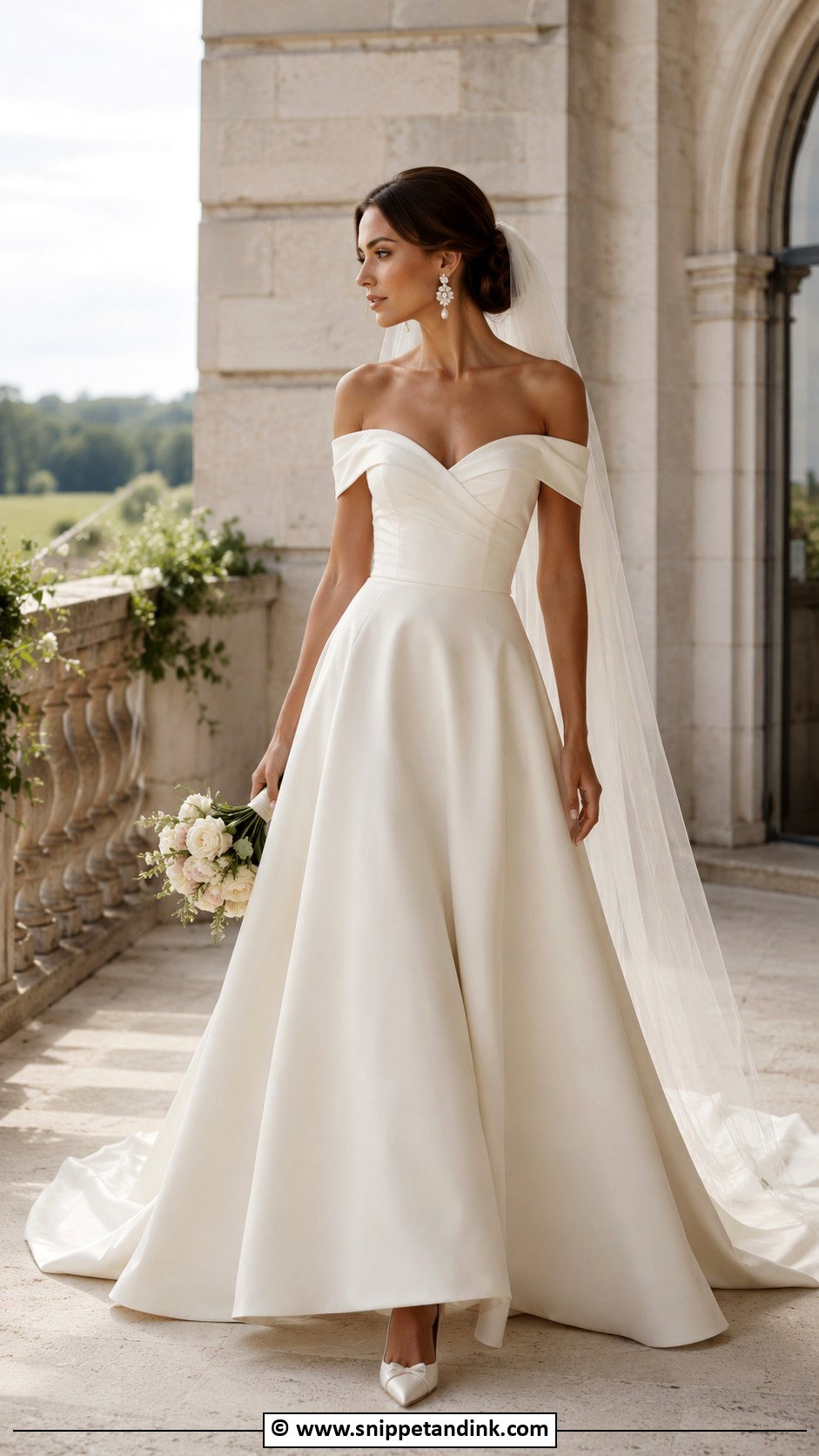 Simple Off Shoulder Wedding Dress - Snippet and Ink - 35 Simple Wedding Dress Ideas