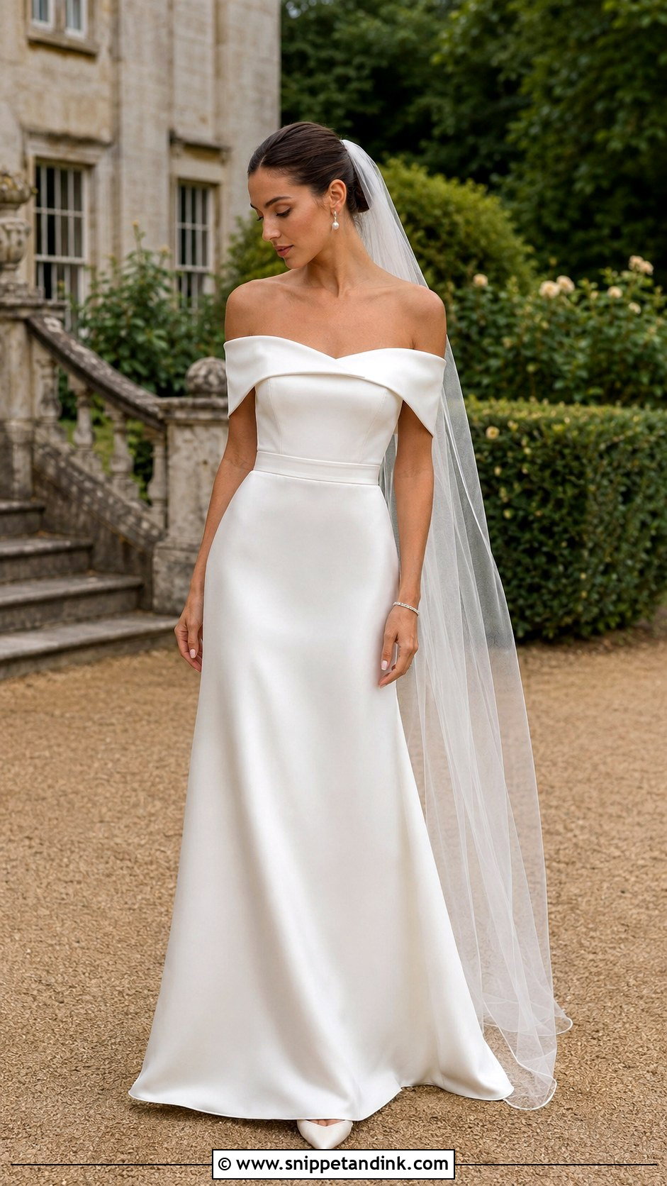 Simple Off Shoulder Wedding Dress - Snippet and Ink - 20 Simplistic Wedding Dress Ideas