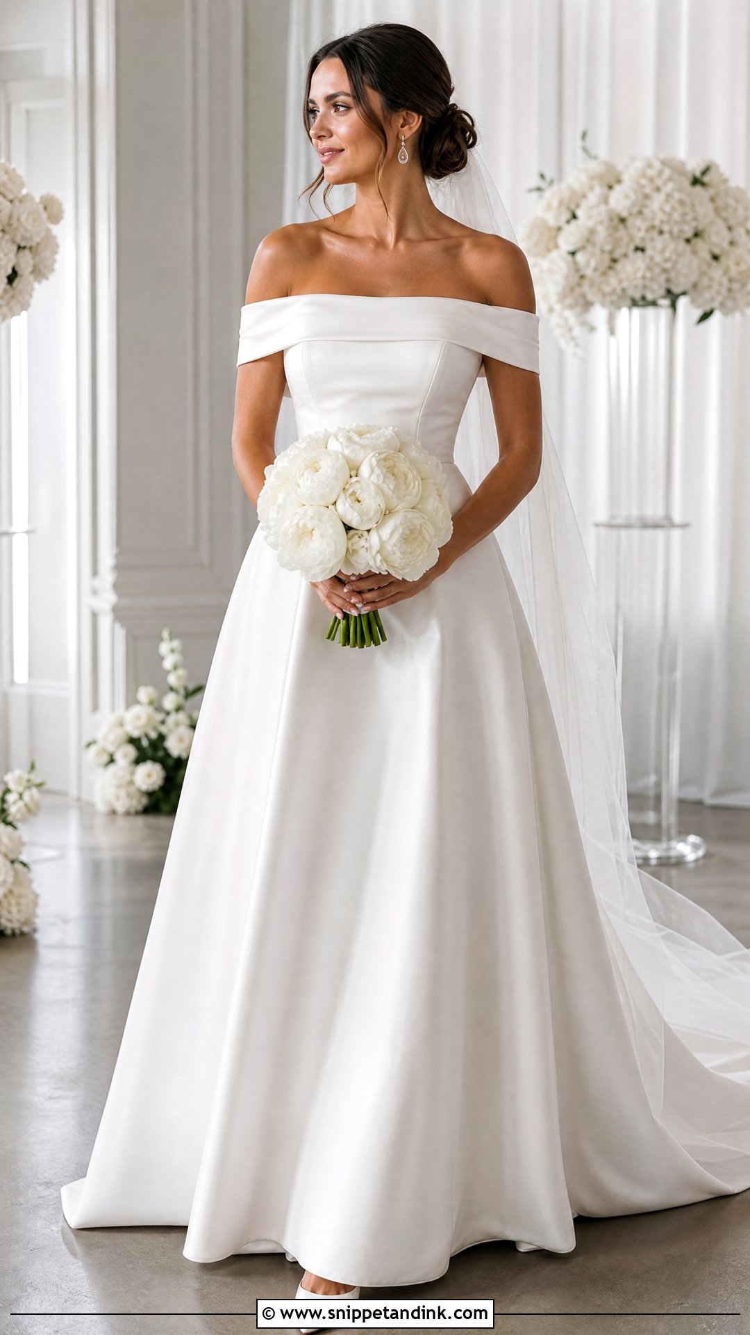 Simple Off Shoulder Wedding Dress - Snippet and Ink - 20 Simple Dream Wedding Dresses