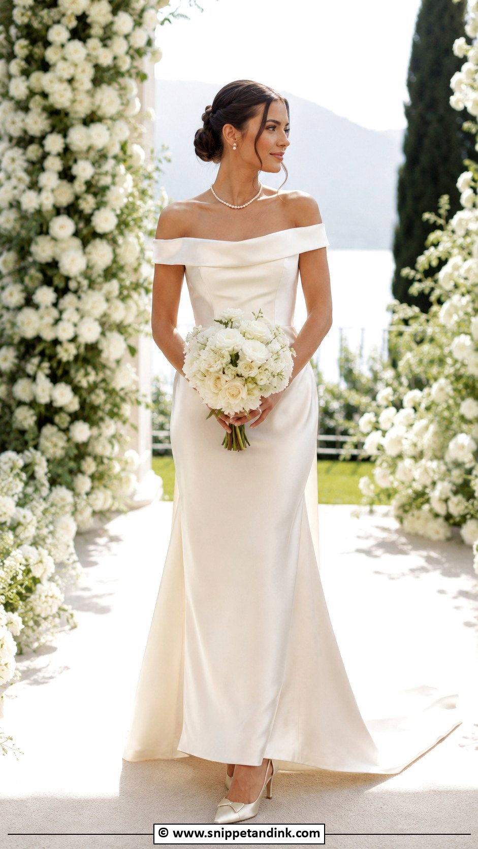 Simple Off Shoulder Wedding Dress - Snippet and Ink - 35 Simple Elegant Wedding Dress Ideas