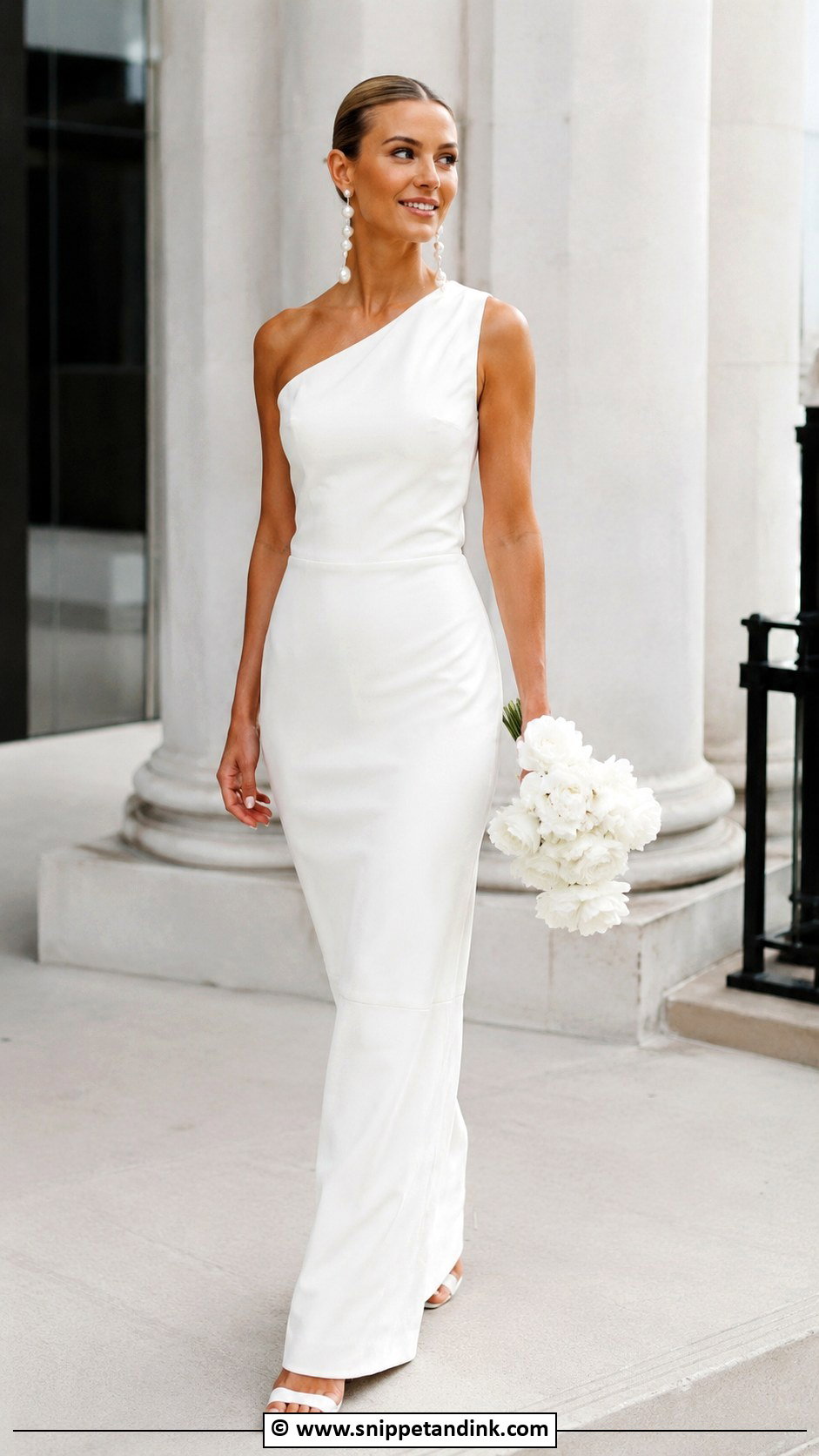 Simple One Shoulder Wedding Dress - Snippet and Ink - 35 Simple Wedding Dresses