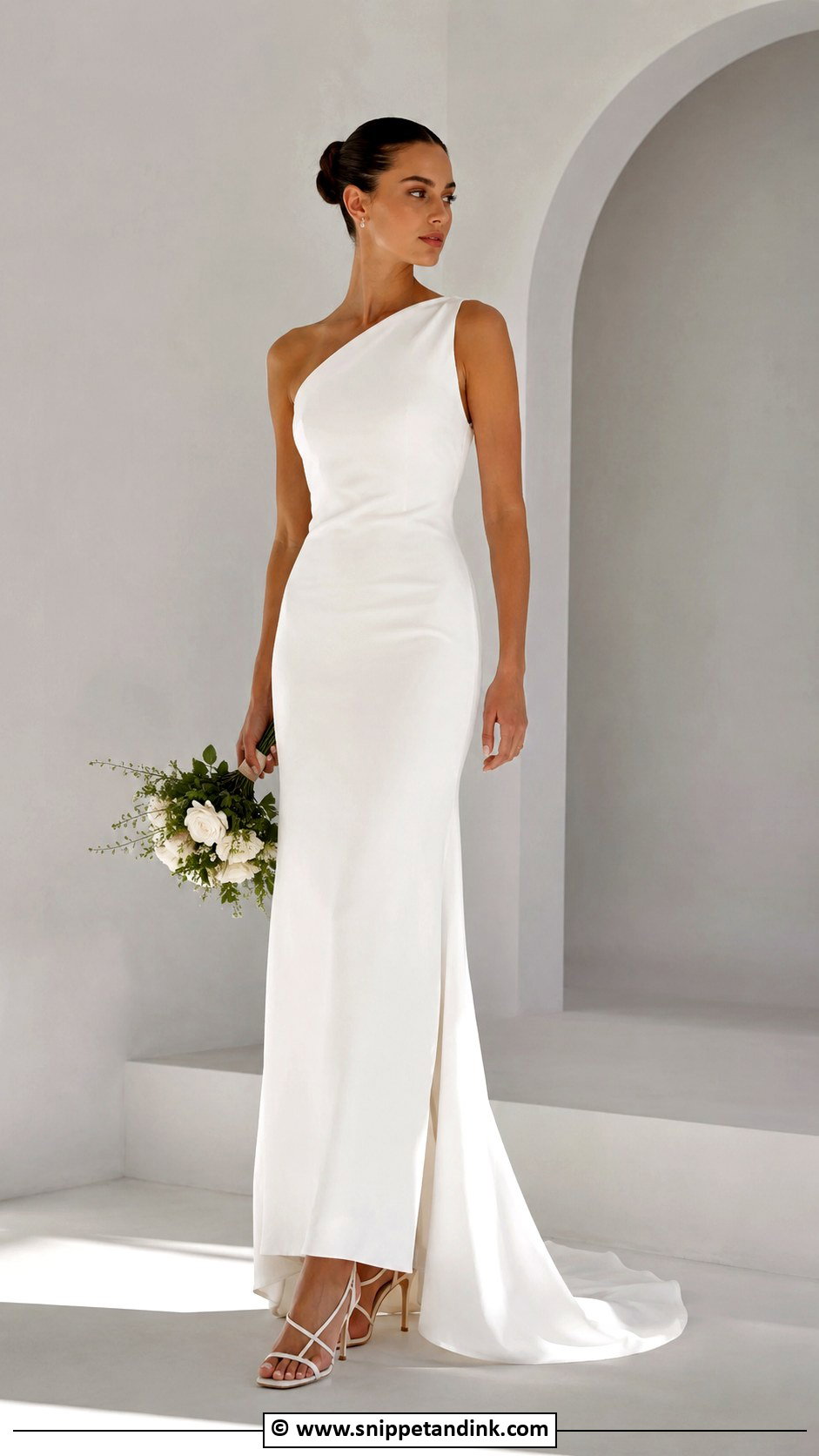 Simple One Shoulder Wedding Dress - Snippet and Ink - 35 Simple Wedding Dress Ideas