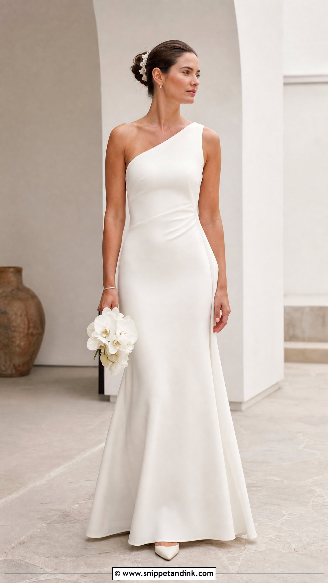 Simple One Shoulder Wedding Gown - Snippet and Ink - 20 Wedding Gown Simple Elegant Ideas