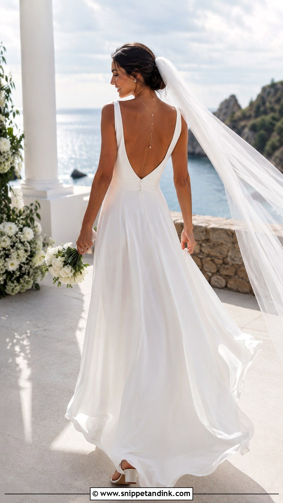 Simple Open Back Flowy Wedding Dress - Snippet and Ink - 20 Simple Flowy Wedding Dress Ideas