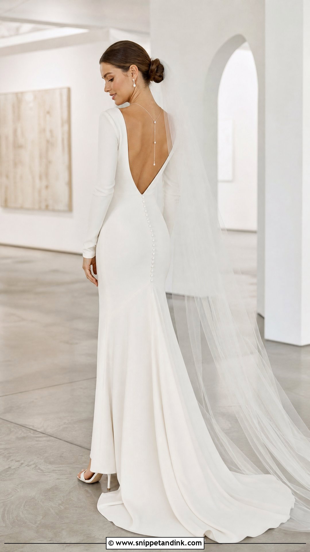 Simple Open Back Long Sleeve Wedding Dress - Snippet and Ink - 20 Wedding Dresses Simple Long Sleeve
