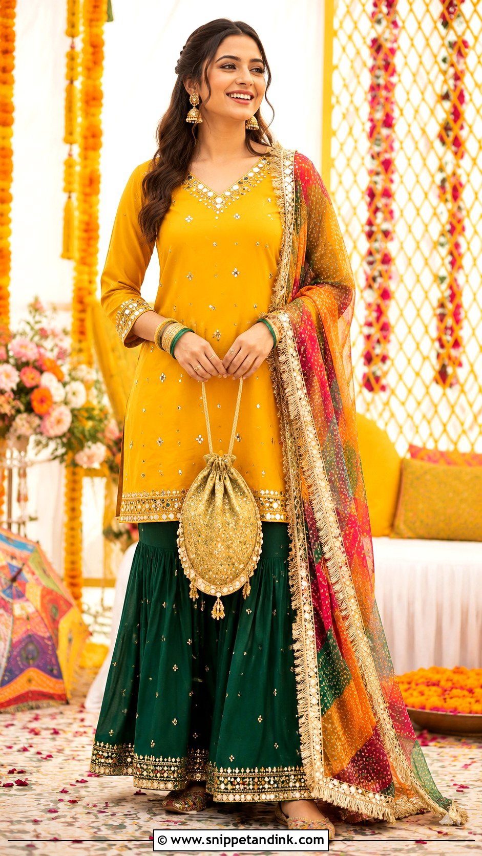 Simple Pakistani Mehndi Dress - Snippet and Ink - 25 Simple Pakistani Wedding Dresses