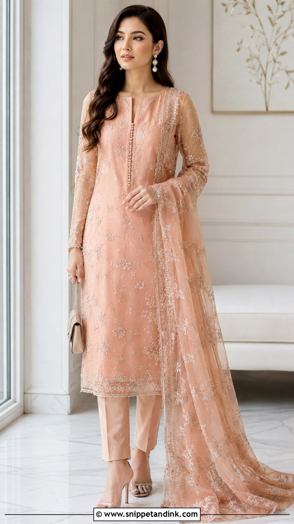 Simple Pakistani Organza Dress - Snippet and Ink - 25 Simple Pakistani Wedding Dresses