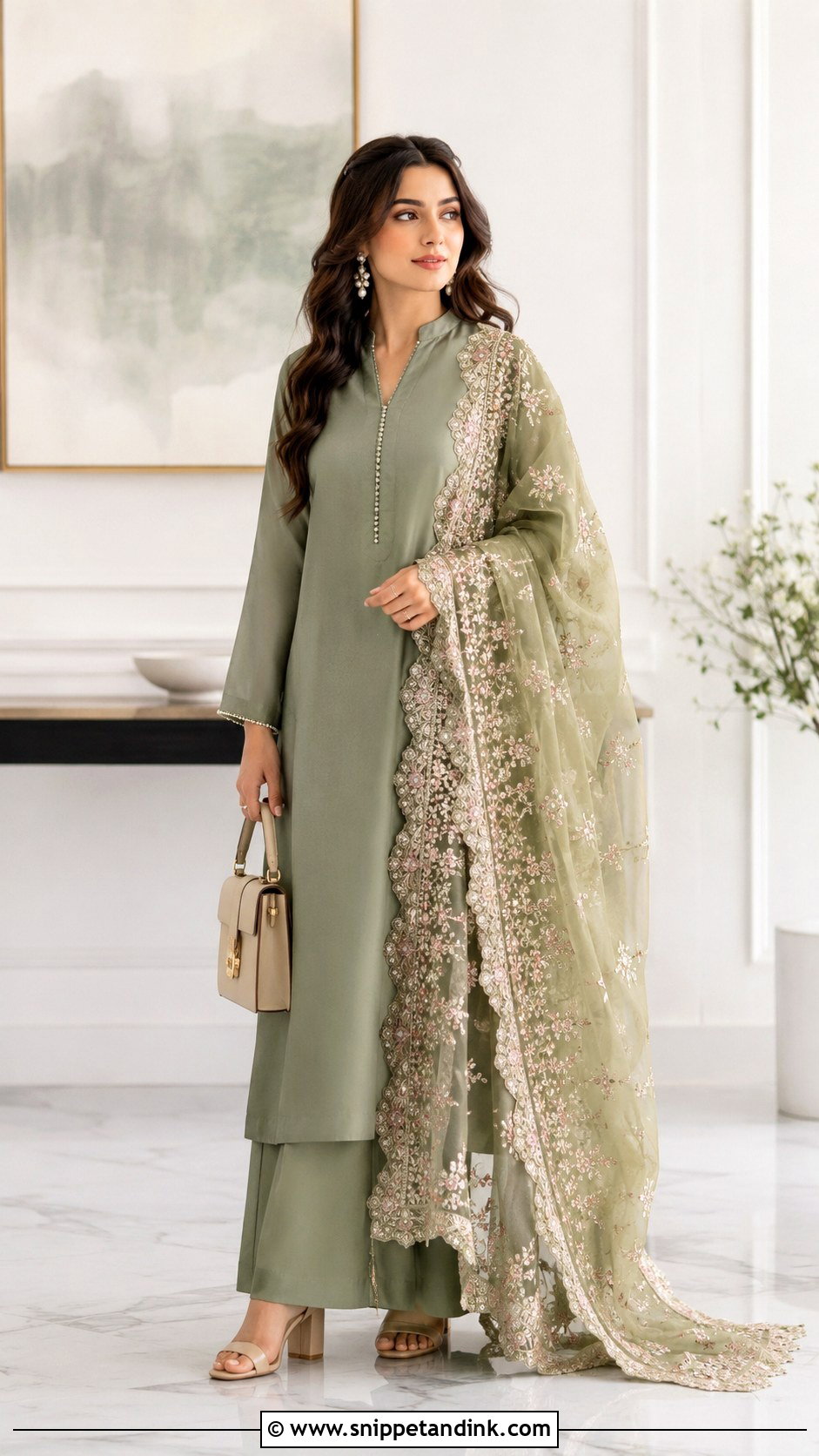 Simple Pakistani Suit With Heavy Dupatta - Snippet and Ink - 30 Simple Suit with Heavy Dupatta Ideas