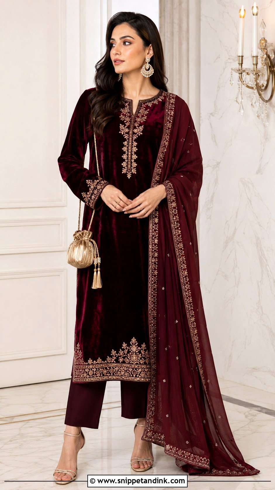 Simple Pakistani Velvet Dress - Snippet and Ink - 25 Simple Pakistani Wedding Dresses