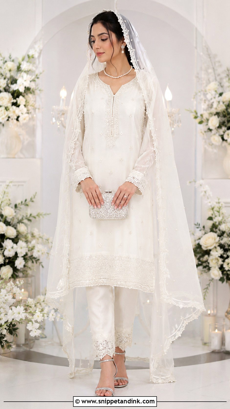 Simple Pakistani White Wedding Dress - Snippet and Ink - 25 Simple Pakistani Wedding Dresses