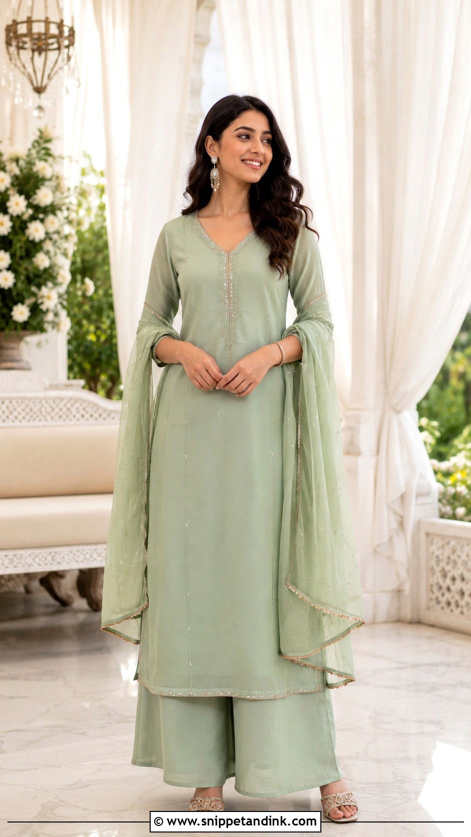 Simple Palazzo Kurta Set Indian Wedding Dress - Snippet and Ink - 25 Simple Indian Wedding Dresses