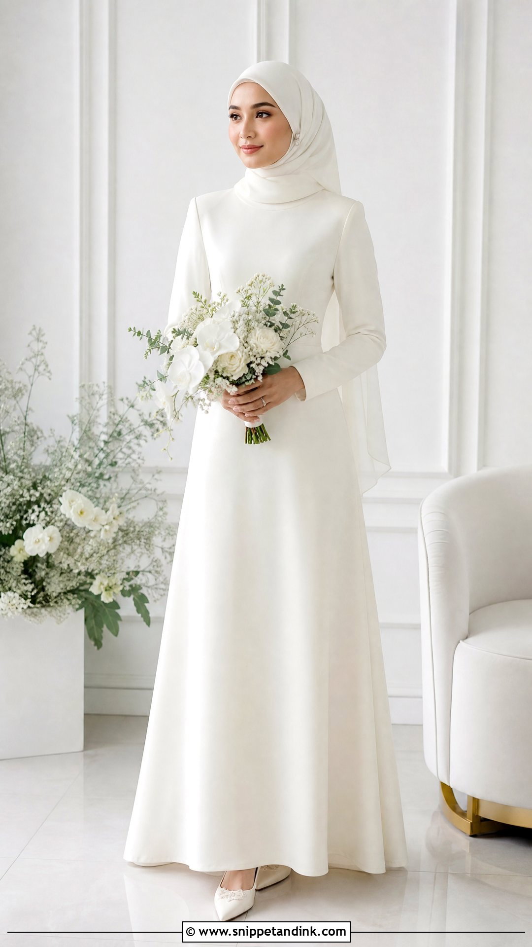 Simple Pengantin Muslimah Dress - Snippet and Ink - 25 Pengantin Muslimah Ideas
