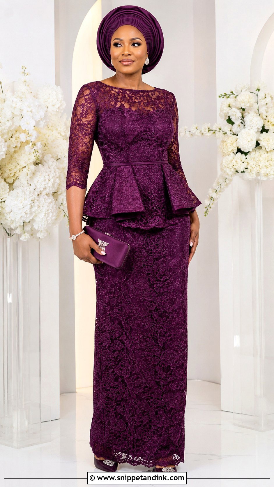 Simple Peplum Lace Gown - Snippet and Ink - 20 Simple Lace Gown Ideas