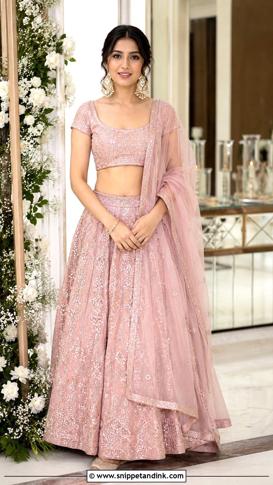 Simple Pink Roka Lehenga - Snippet and Ink - 25 Roka Ceremony Outfits Simple