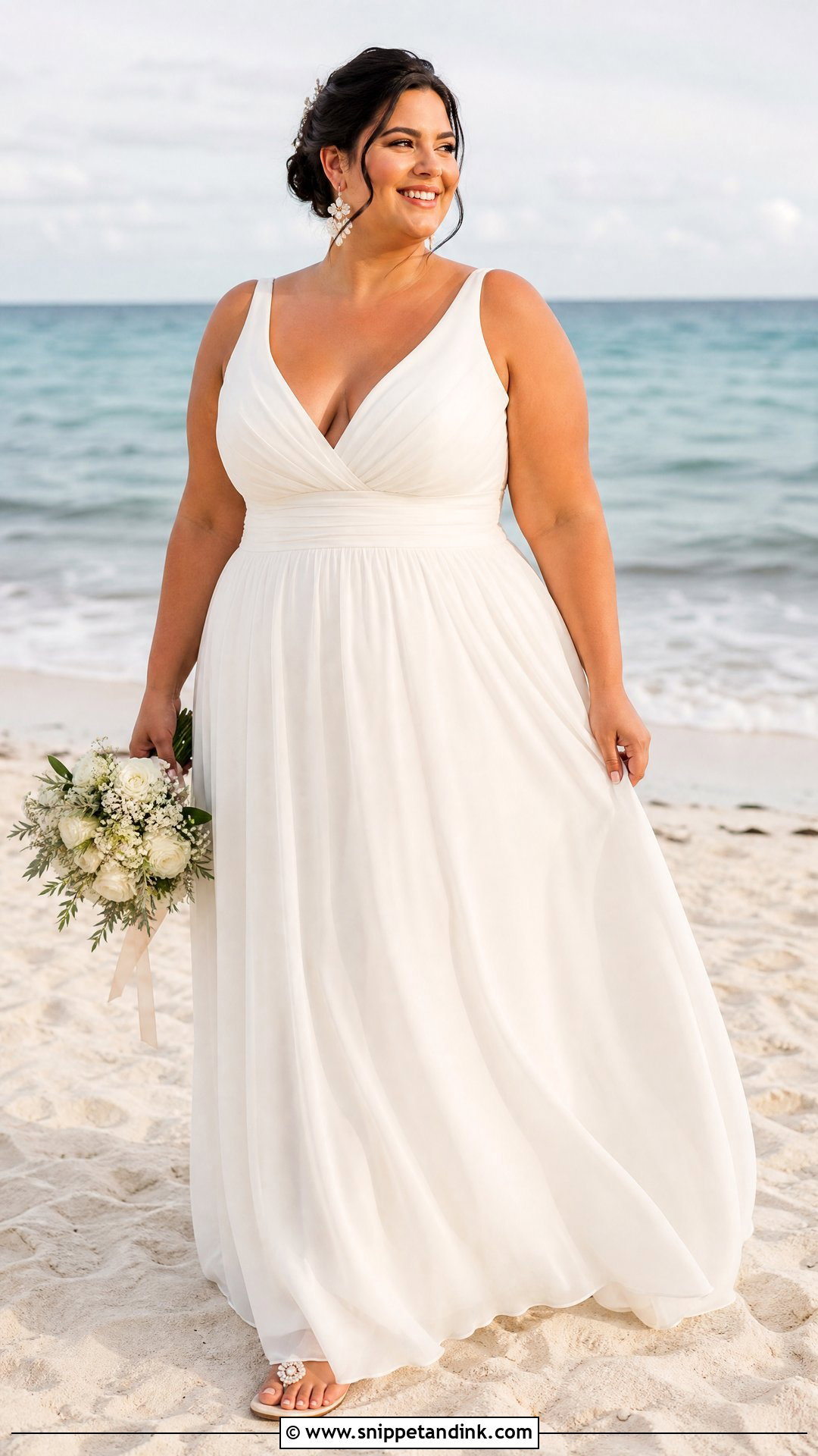 Simple Plus Size A Line Beach Wedding Dress - Snippet and Ink - 20 Simple Beach Wedding Dresses