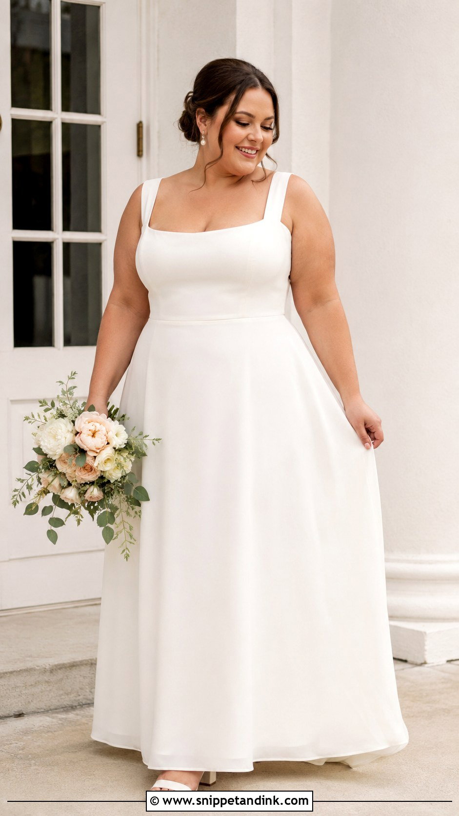 Simple Plus Size Elopement Dress - Snippet and Ink - 30 Simple Elopement Dress Ideas