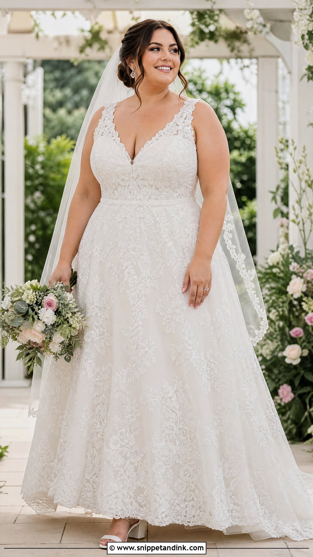Simple Plus Size Lace Wedding Dress - Snippet and Ink - 20 Simple Lace Wedding Dresses