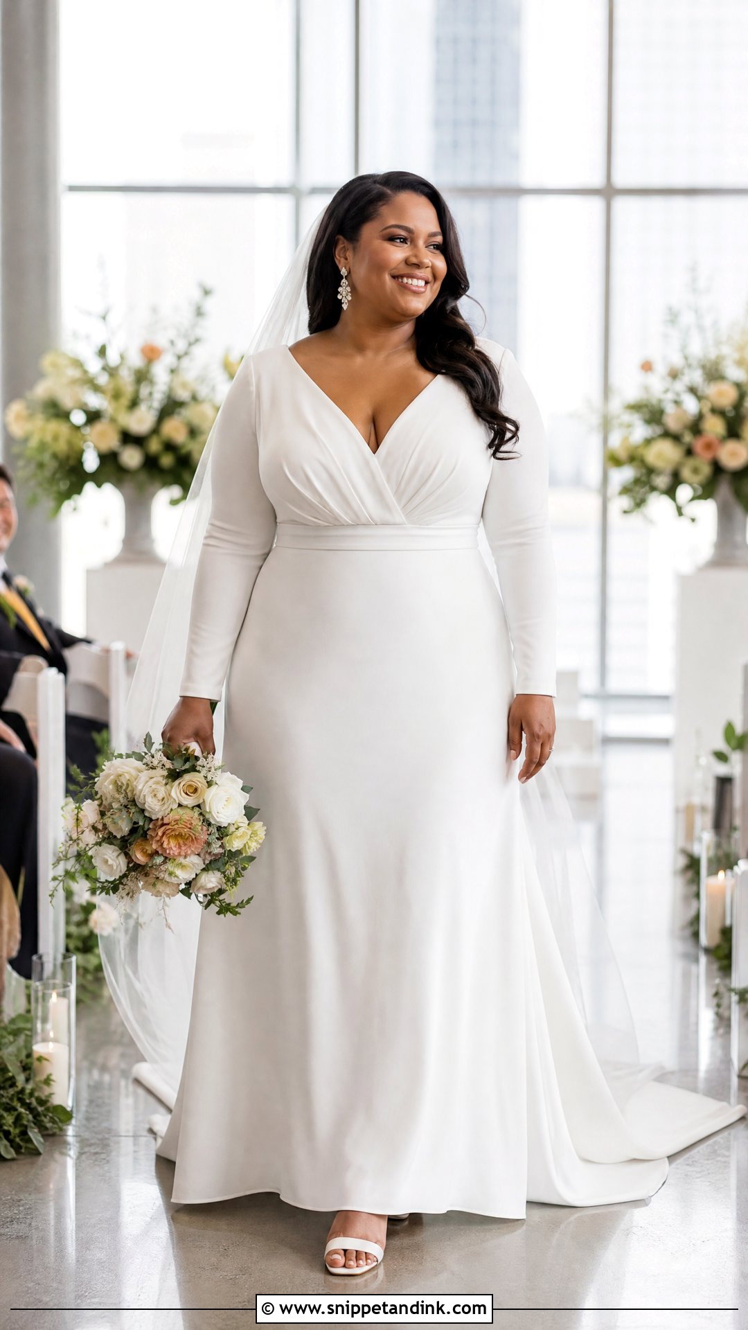 Simple Plus Size Long Sleeve Wedding Dress - Snippet and Ink - 20 Wedding Dresses Simple Long Sleeve