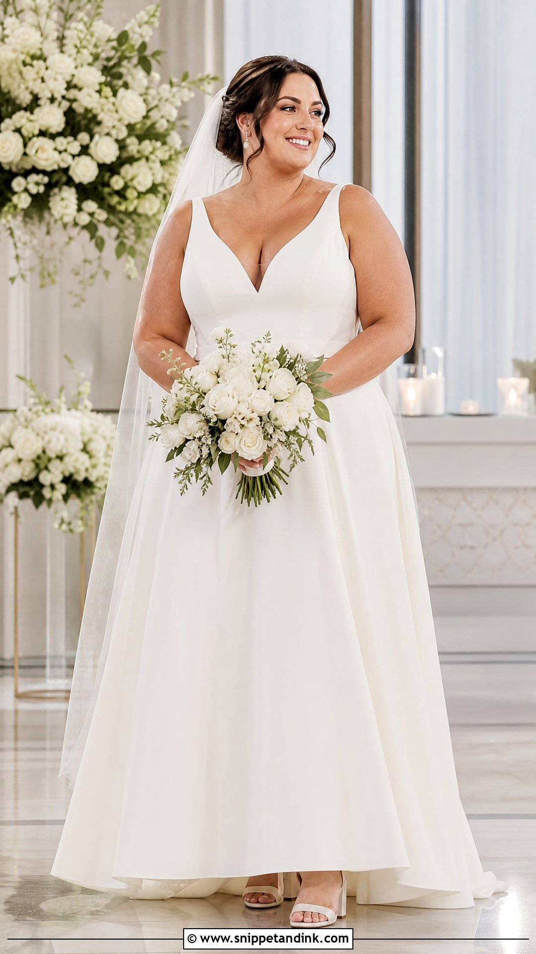 Simple Plus Size V Neck Wedding Dress - Snippet and Ink - 20 Simple V Neck Wedding Dress Ideas
