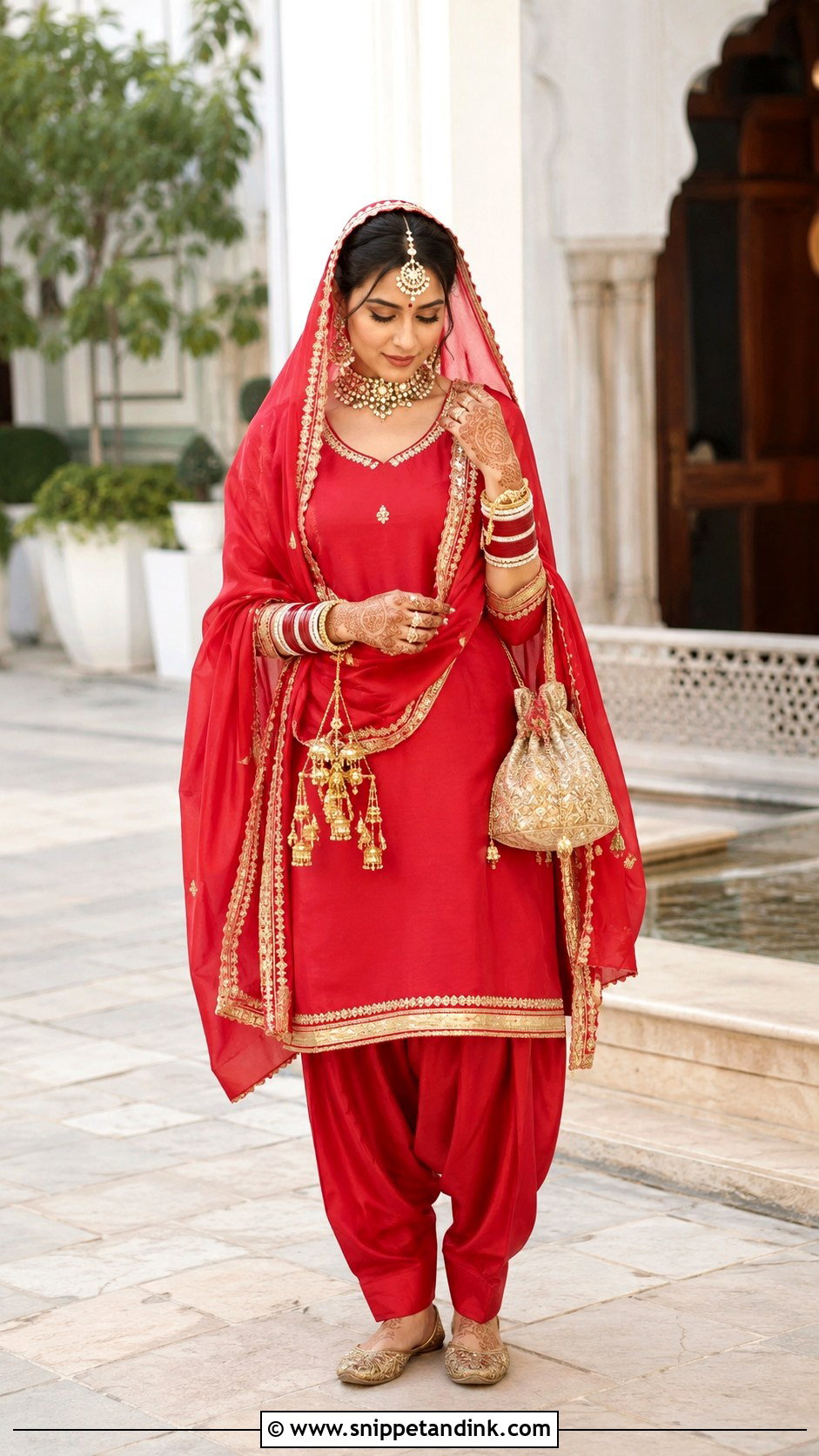 Simple Red Punjabi Bridal Suit - Snippet and Ink - 20 Red Punjabi Bridal Suits