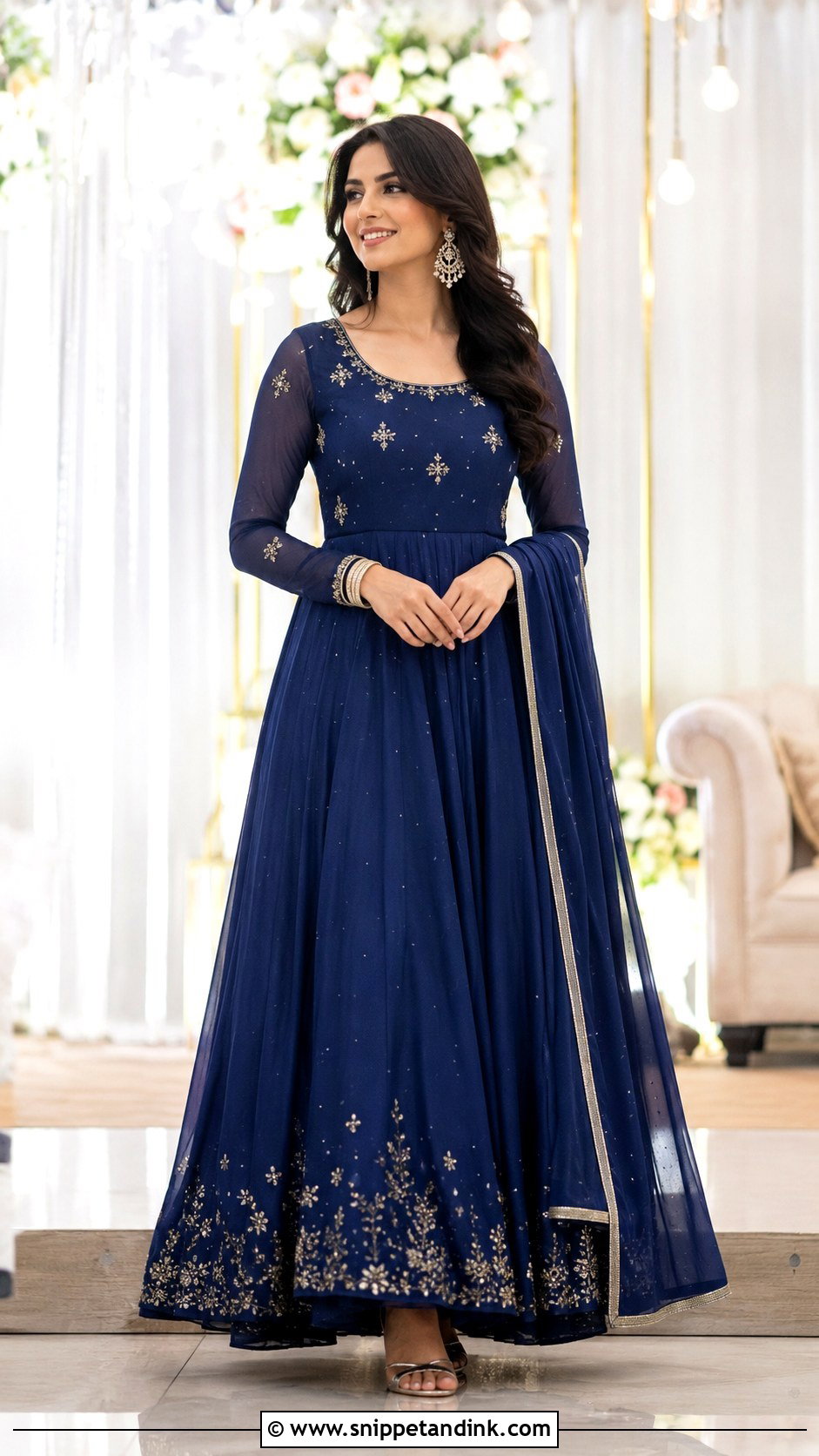 Simple Sangeet Anarkali Suit - Snippet and Ink - 25 Simple Sangeet Outfit Ideas