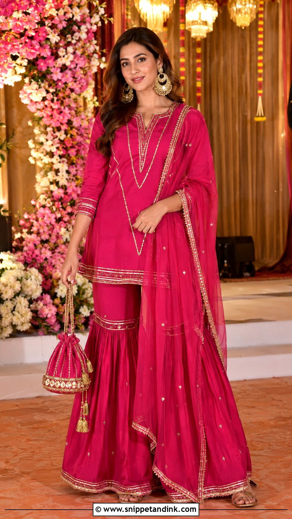 Simple Sangeet Gharara Set - Snippet and Ink - 25 Simple Sangeet Outfit Ideas