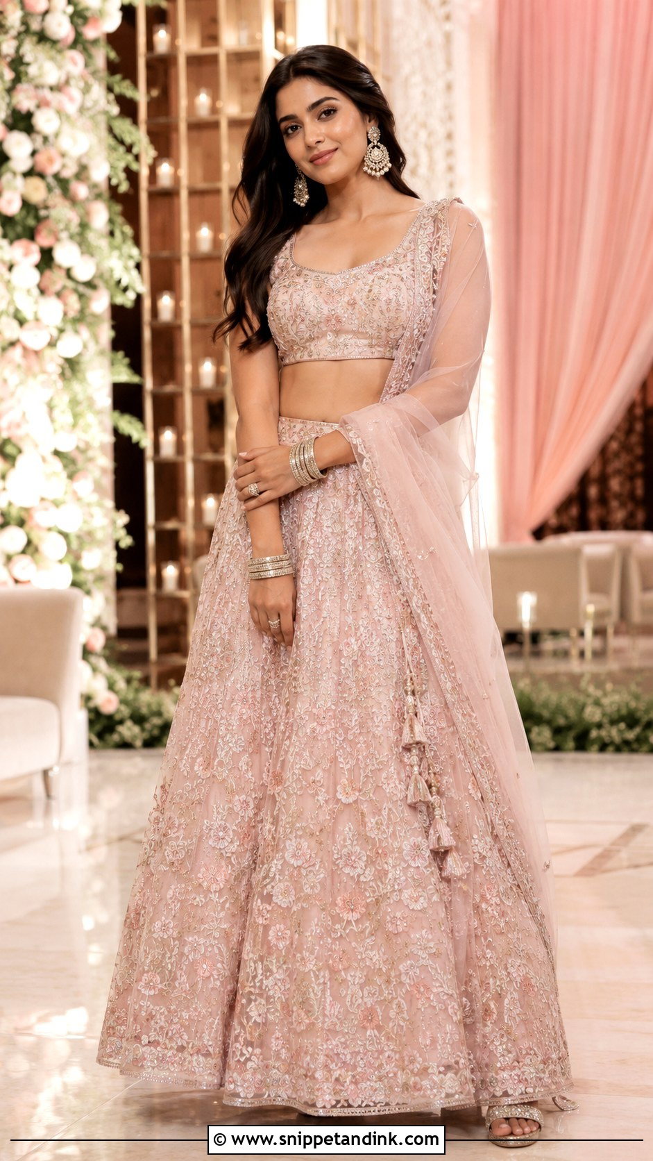 Simple Sangeet Lehenga With Crop Top - Snippet and Ink - 25 Simple Sangeet Outfit Ideas