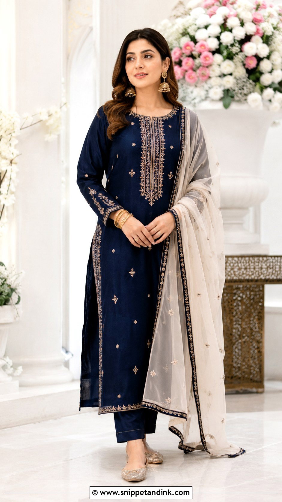 Simple Sangeet Long Kurta With Pants - Snippet and Ink - 25 Simple Sangeet Outfit Ideas