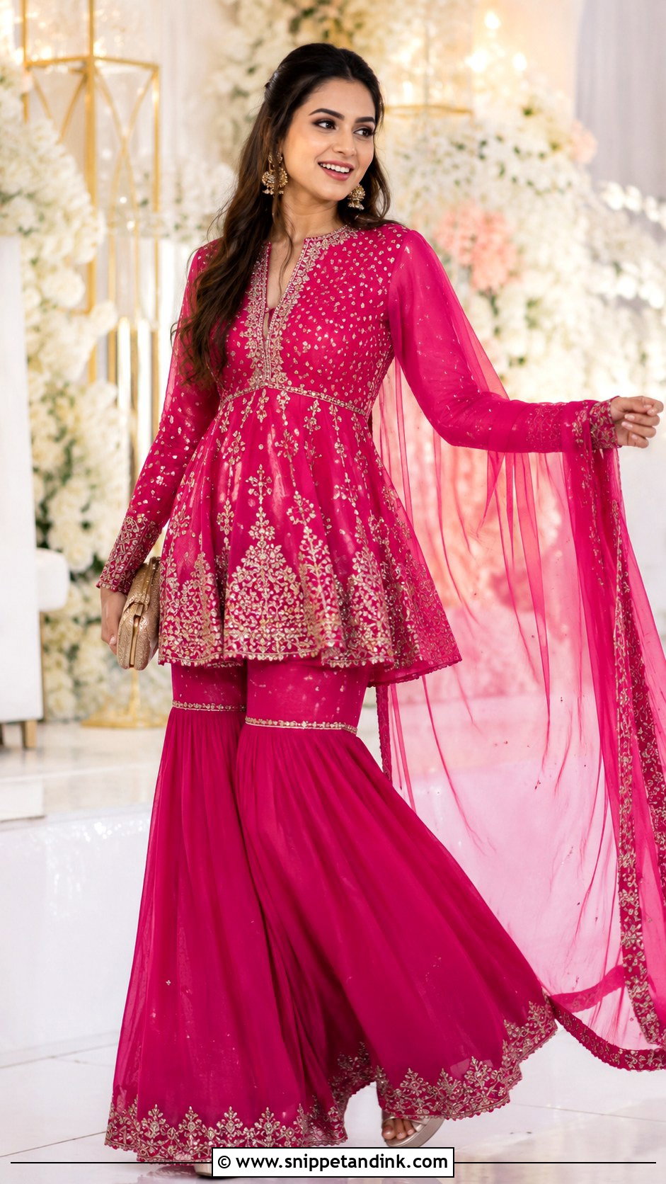 Simple Sangeet Peplum Sharara - Snippet and Ink - 25 Simple Sangeet Outfit Ideas