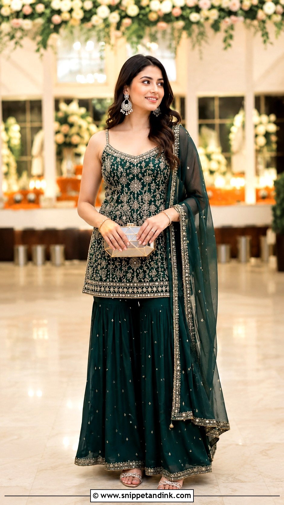 Simple Sangeet Sharara Set - Snippet and Ink - 25 Simple Sangeet Outfit Ideas
