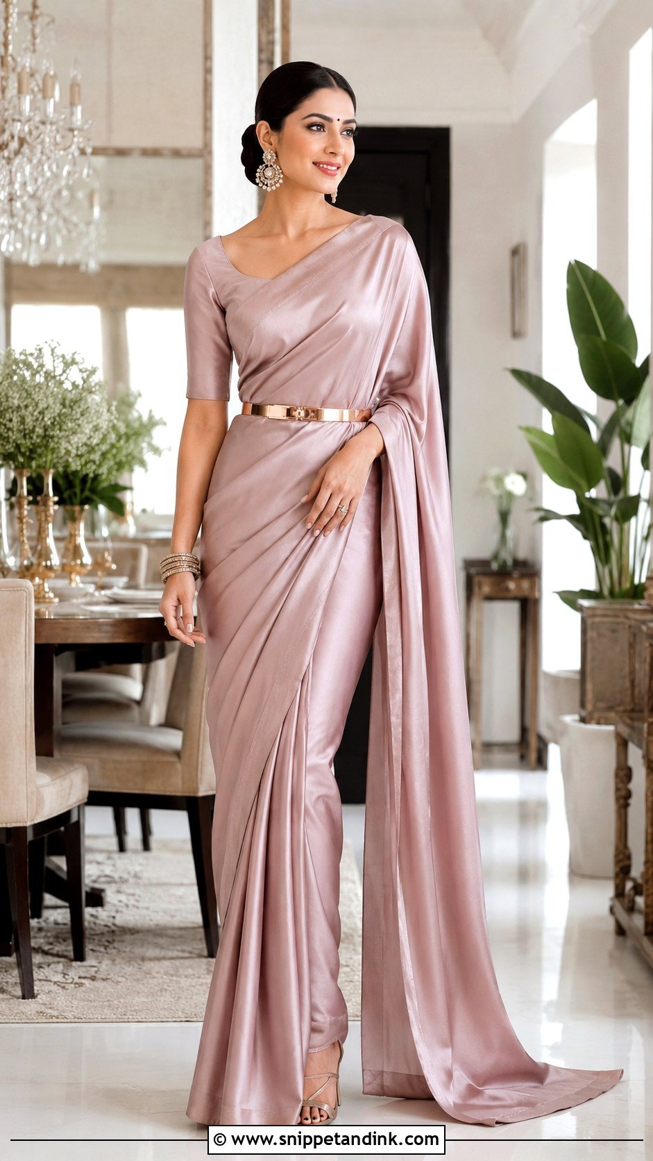 Simple Saree With Belt Look - Snippet and Ink - 25 Indian After Marriage Look Ideas