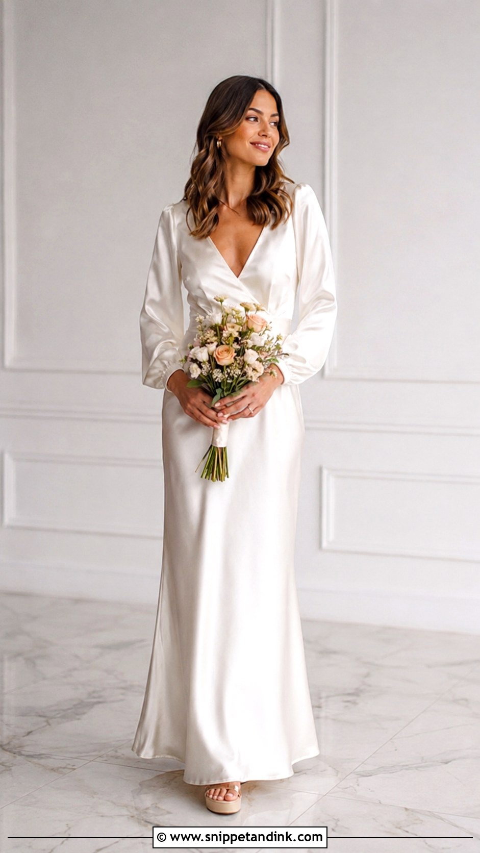 Simple Satin 70s Wedding Dress - Snippet and Ink - 25 Vintage 70s Wedding Dress Ideas